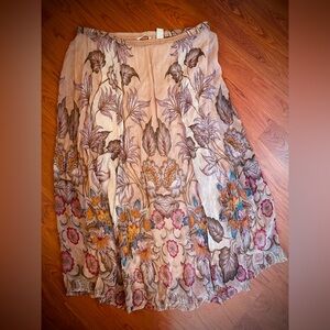 Soft Surroundings Jazmin Floral Chiffon Maxi Skirt Boho Fairy Earthy Shades 1X